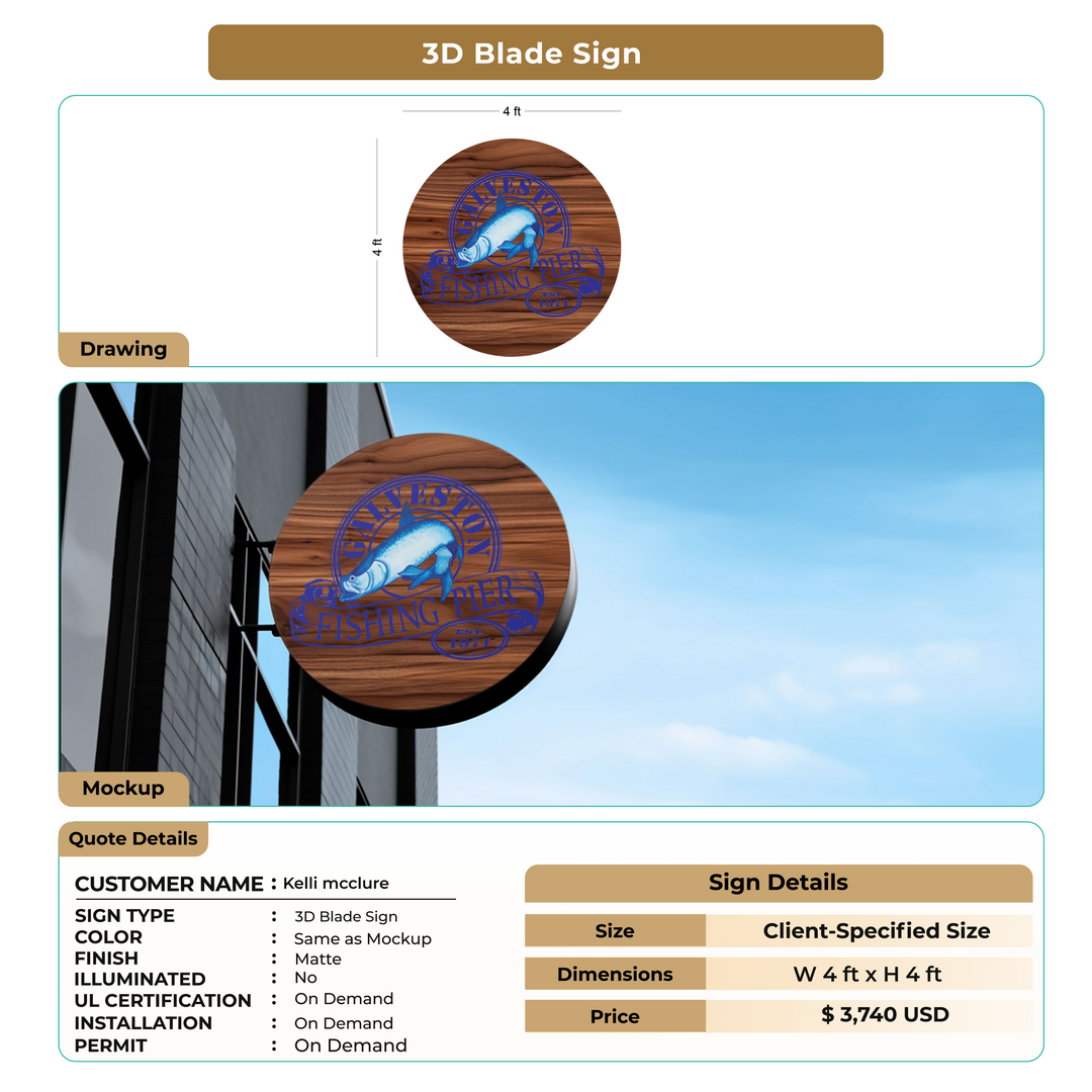 Custom Blade Signs for Kelli mcclure
