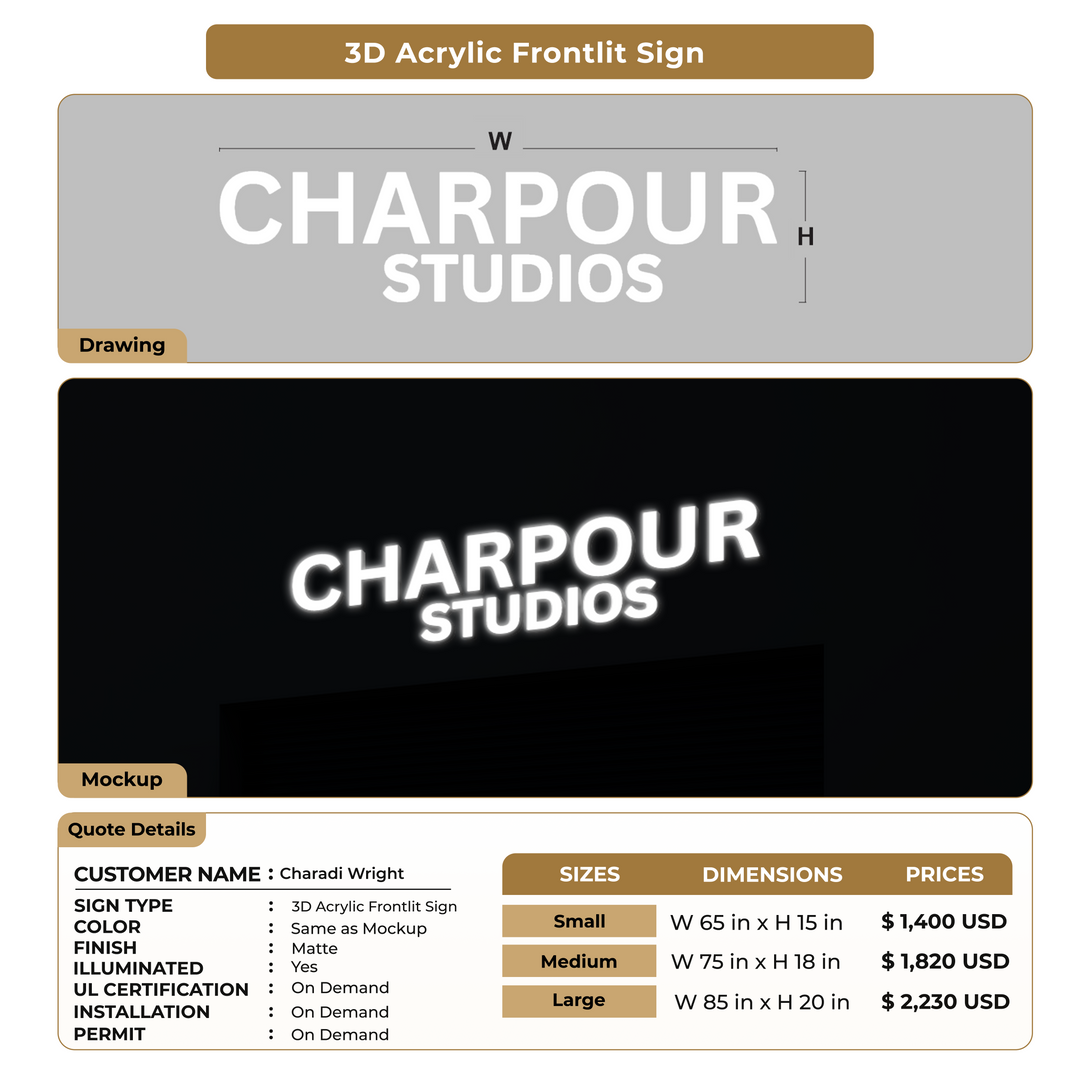 Custom Signs for Charadi Wright