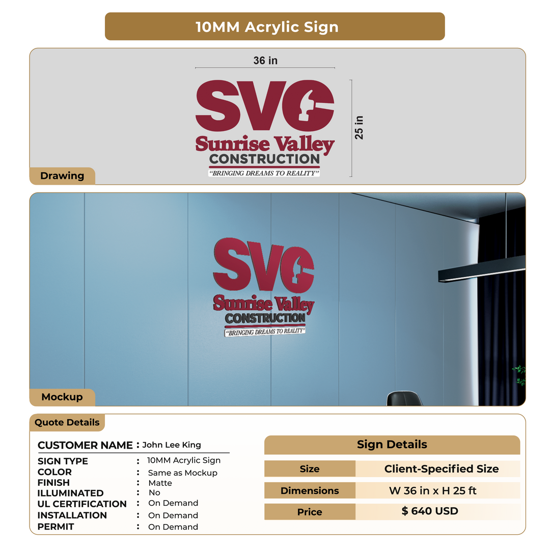 Custom Signs for John Lee King