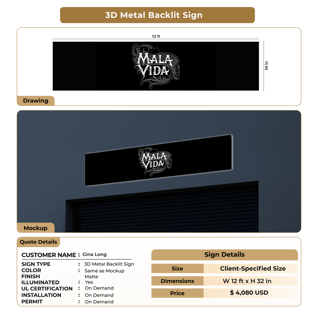 Custom Signs For Gina Long