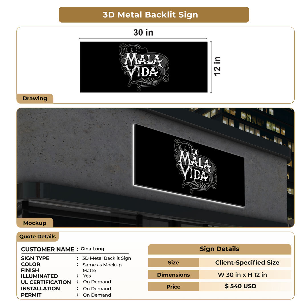 Custom Signs For Gina Long