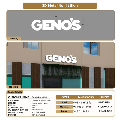 Custom Signs for Geno's Rock Club