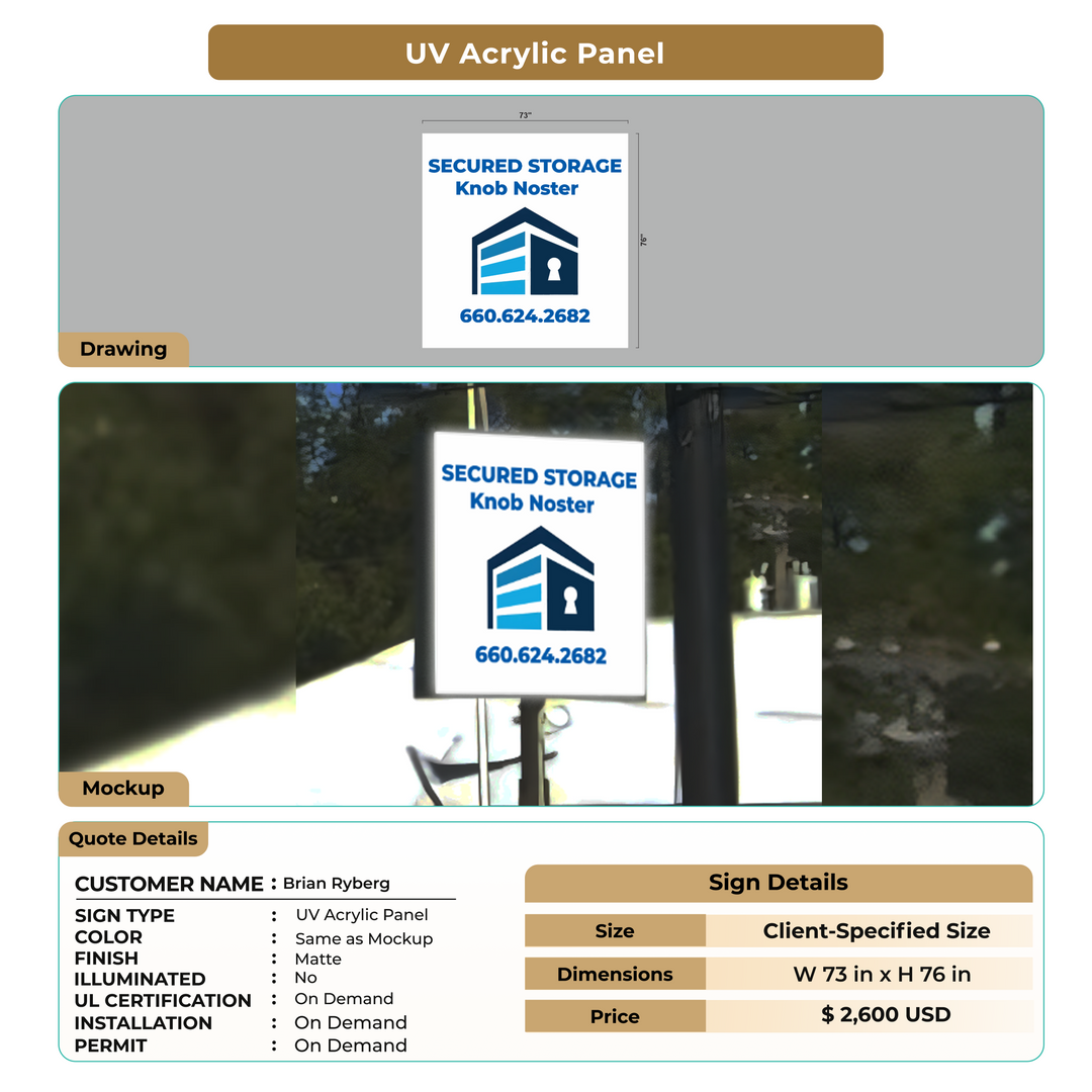 UV Acrylic lightbox panel for Brian Ryberg