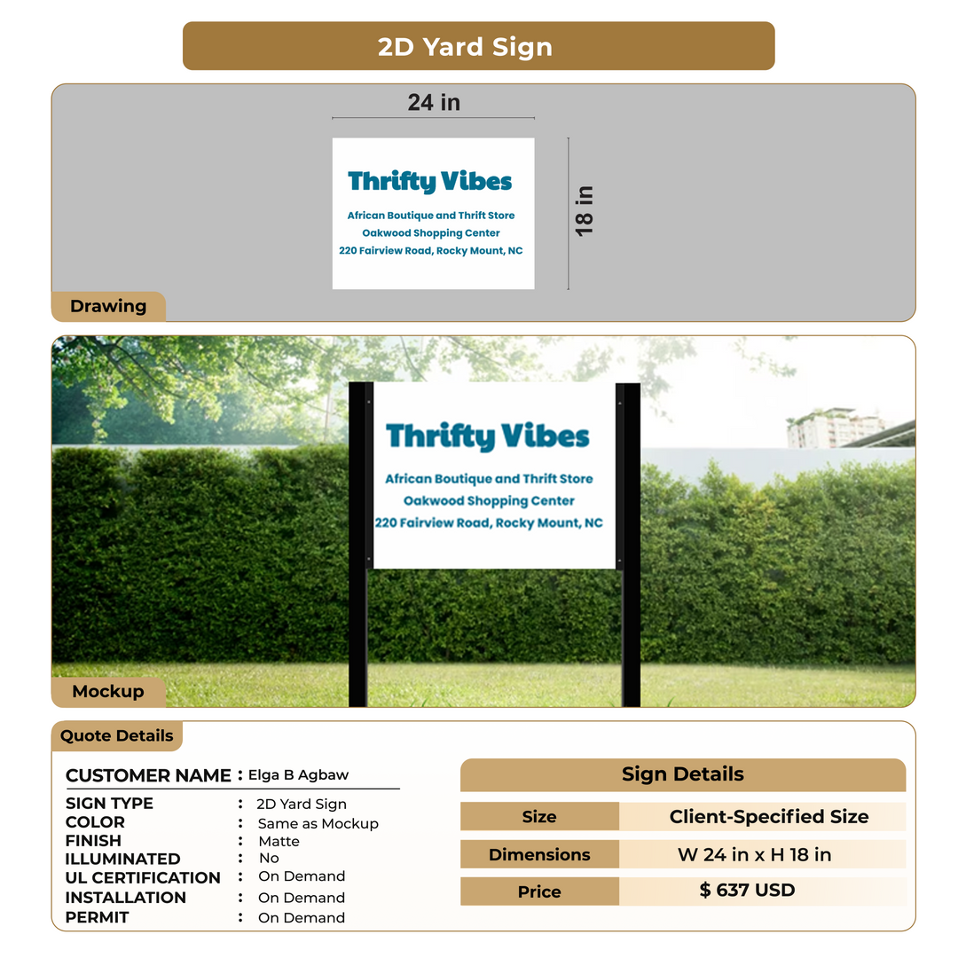 Custom Signs for Elga B Agbaw