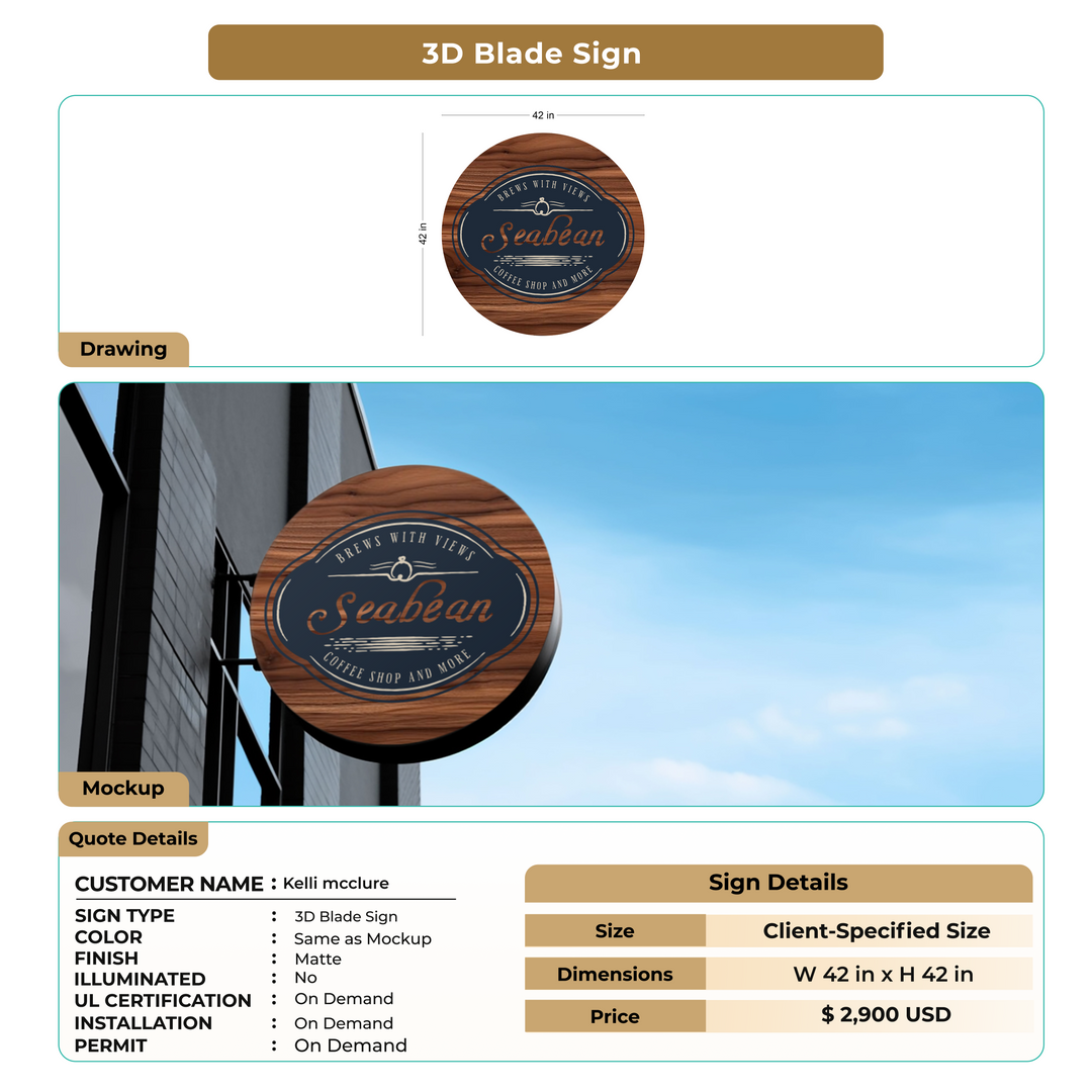 Custom Blade Signs for Kelli mcclure