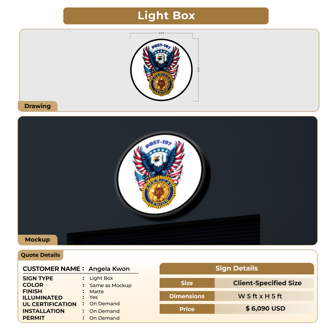 Lightbox Sign For Angela Kwon