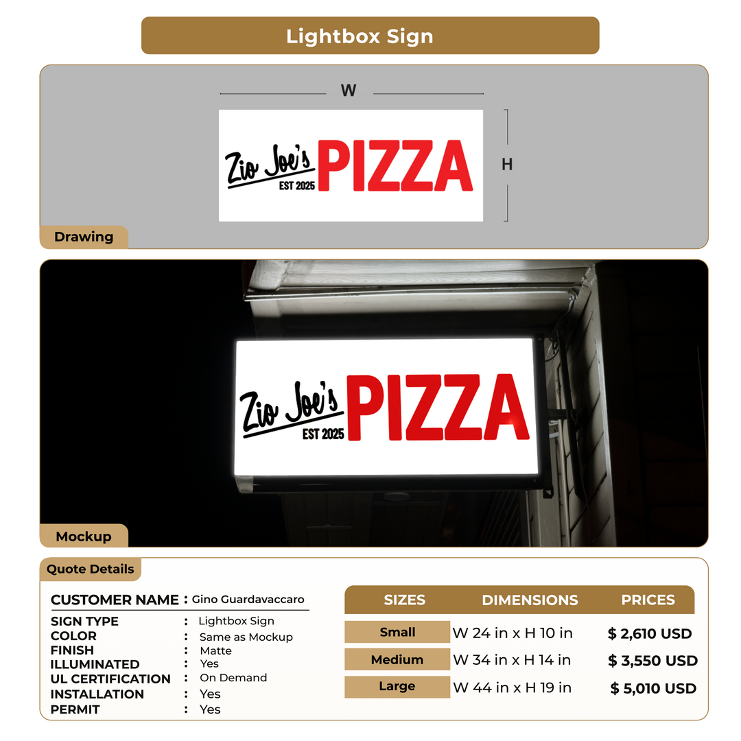 Custom Signs for Gino Guardavaccaro