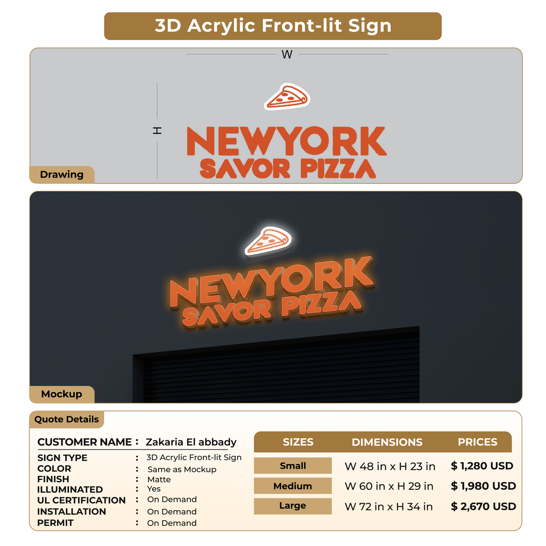 3D Acrylic Sign for Zakaria El abbady