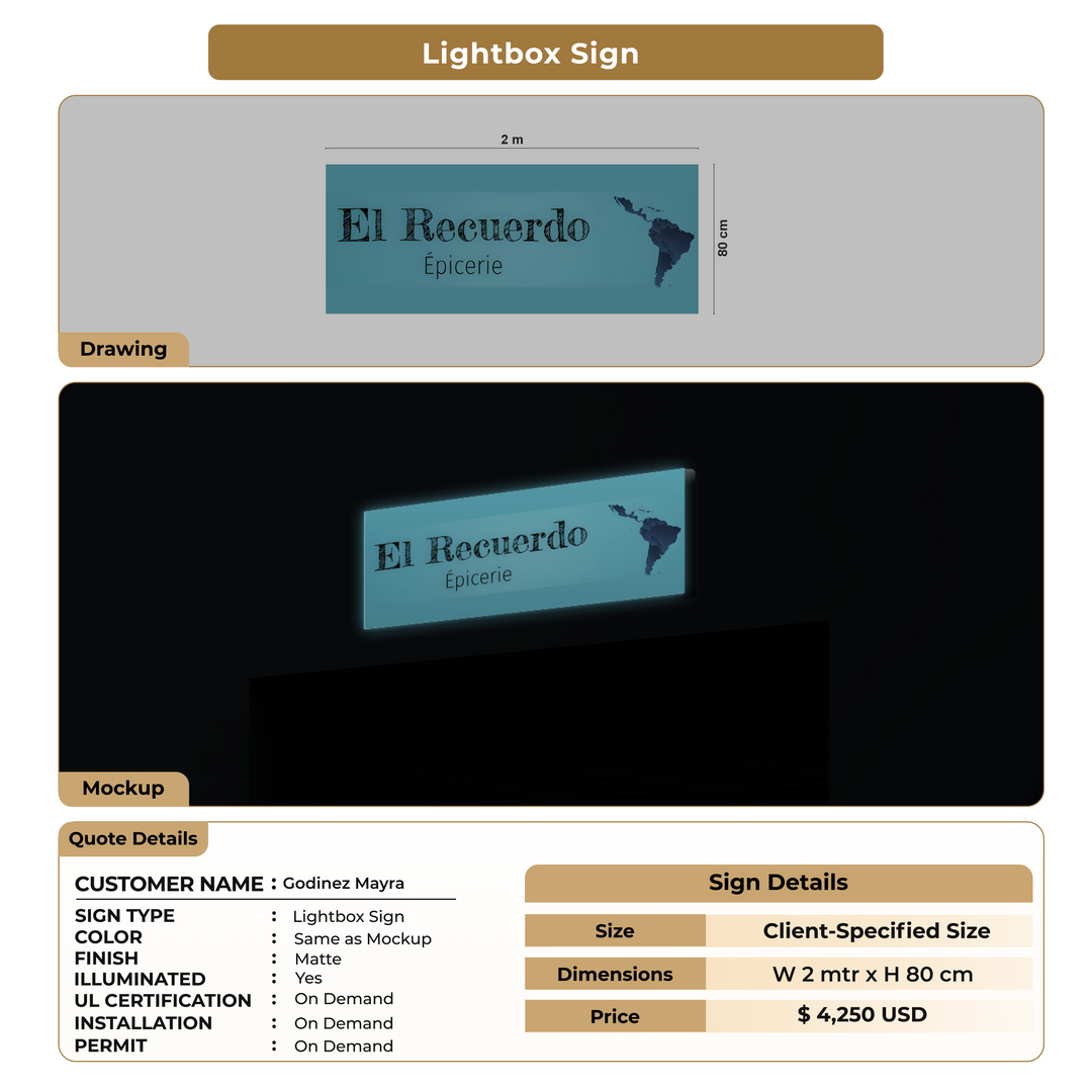 Lightbox Sign for Godinez Mayra